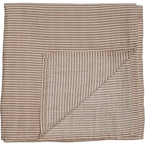 Swaddle Blanket - Organic Cotton - Swaddles for Newborns - Newborn Swaddle - Muslin Swaddle Blankets - 100% Cotton Blanket, 47" x 47" Swaddle (Natural Stripe)