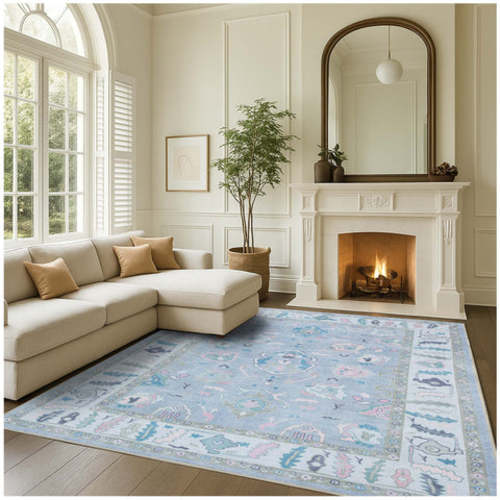 Aviana Pastel Lavender Modern Oushak Rug