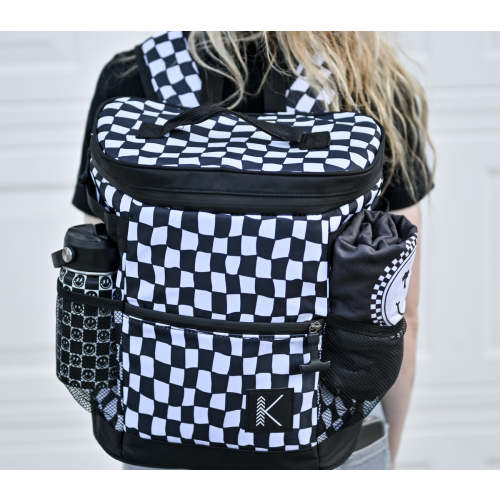 Wavy Check insulated Multi-Use Backpack – Kickin it up Socks
