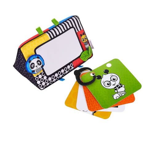 Amazon.com: Baby Einstein Flip For Art High Contrast Floor Activity Mirror with Take Along Cards, Tummy Time Play, Newborn+ : Toys & Games