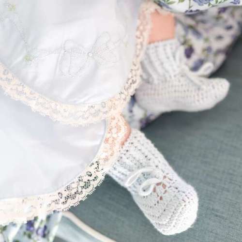 Knit Baby Booties, Light Blue - Dondolo | Maisonette