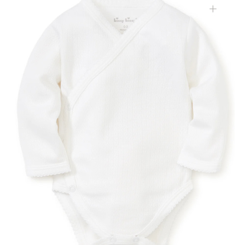 Kissy Kissy White Pointelle Long Sleeve Bodysuit