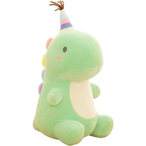 VHYHCY Stuffed Animal Plush Toys, Cute Dinosaur Toy, Soft Dino Plushies for Kids Plush Doll Gifts for Boys Girls (Green, 13.8 Inch)