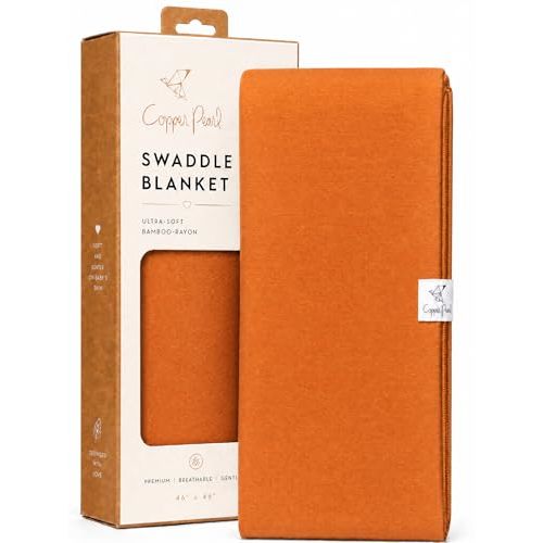 Copper Pearl Swaddle Blankets for Newborns | Soft Stretchy Receiving Blankets for Boys and Girls | Large 46 x 46 Inch Baby Blankets | Lightweight and Breathable Swaddles | Blaze