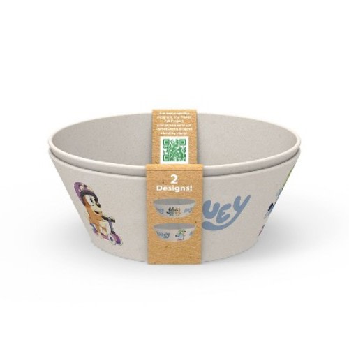 Zak Designs 22oz 2pk Melamine and Bamboo Bowl Set, Color: Bluey