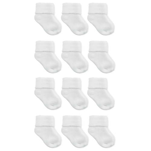Child of Mine Baby Boys and Baby Girls Fold Cuff Socks, 12-Pack, Newborn-0/6 Months