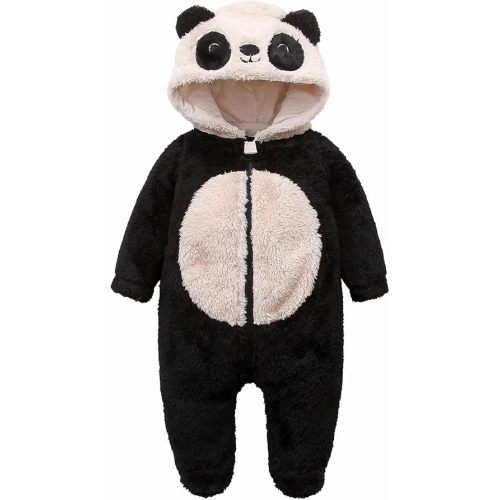 Newborn Furry Onesie Baby Fuzzy Suit Costume Outfits Adorable Cartoon Hoodies Unisex