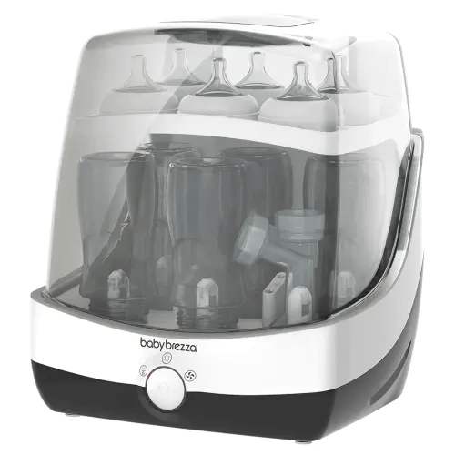 Baby Brezza 10 Minute Baby Bottle Sterilizer + Dryer - Superfast Electric Steam Sterilization - Universal Sterilizing for All Bottles, Pacifiers + Breast Pump Parts