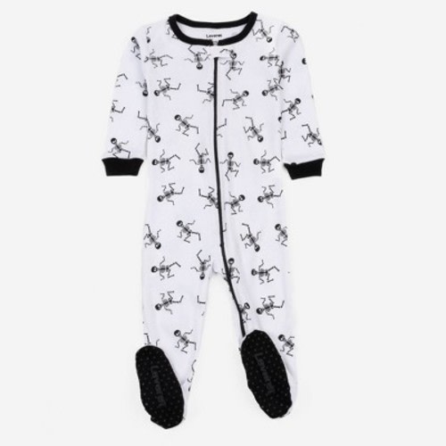 Leveret Footed Cotton Halloween Pajama Skeleton White 6-12 Month