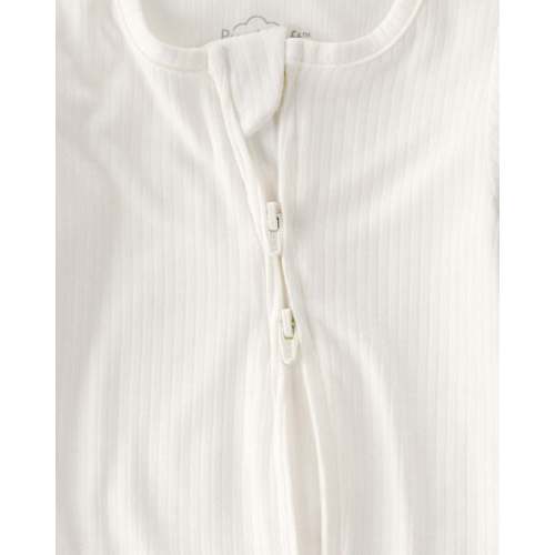 Baby 2-Way Zip PurelySoft Sleep & Play Pajama - Cream | Carter's - NewBorn