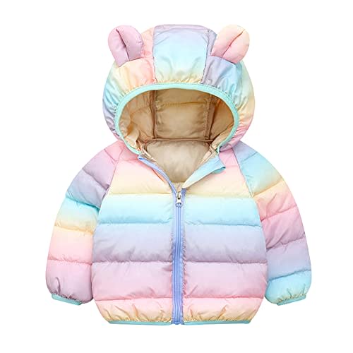 Winter Down Coats for Kids Baby Boys Girls Light Puffer Padded Jacket Bear Hoods Infant Outerwear