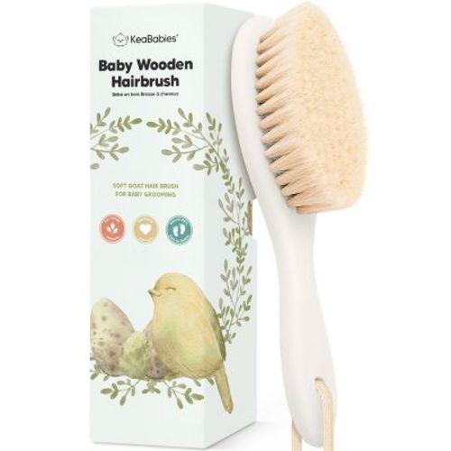 Keababies Baby Hair Brush, Oval Cradle Cap Brush, Soft Baby Brush For Infant, Newborn Hairbrush For Girls, Boys, Baby Scalp Brush (oval, Walnut)