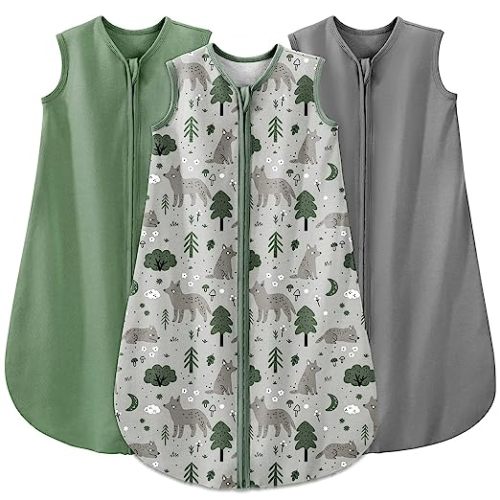 Yoofoss Baby Sleep Sack 0-6 Months Baby Wearable Blanket 100% Organic Cotton 2-Way Zipper Toddler Sleeping Sack, 3 Pack Soft Lightweight Sleep Sacks for Babies