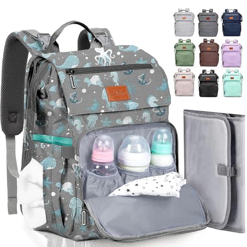 PILLANI Baby Diaper Bag Backpack - Large Bag for Boys & Girls - Diaper Backpack - Travel Diaper Bags w/Changing Pad, Baby Registry Search & Shower Gifts - Essentials Must Haves Newborn Stuff for Mom