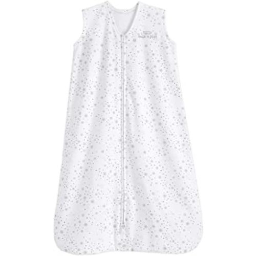 HALO SleepSack, 100% Cotton Wearable Blanket, Swaddle Transition Sleeping Bag, TOG 0.5, Midnight Moons-grey, Medium, 6-12 Months