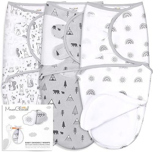 Mama Cheetah Baby Swaddle Blanket with Zipper, Newborn Swaddle Sack, Baby Swaddles Sleep Sack 3-6 Months, Baby Swaddle Wrap for Baby Boy & Baby Girl, 3-Pack