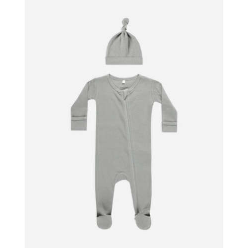 Waffle Sleep Set || Dusty Blue (3-6 M)