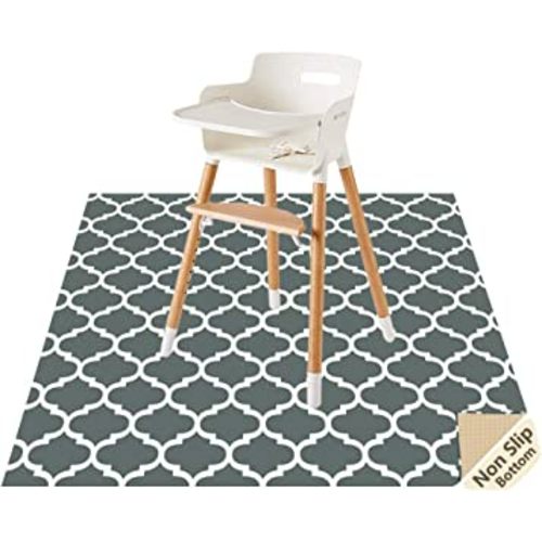 Splat Mat for Under High Chair/Arts/Crafts by CLCROBD, 51" Baby Anti-Slip Food Splash and Spill Mat for Eating Mess, Waterproof Floor Protector and Table Cloth (Lattice)