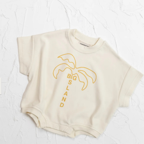 Big Island Tshirt Romper - Mustard