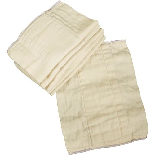 OsoCozy Unbleached Prefold Cloth Diapers 100% Cotton, Durable, Soft, Absorbent, Sustainable & Economical - dims, Fits size range. - (Size)