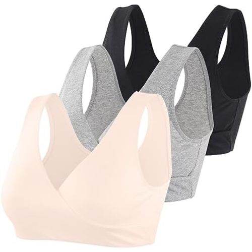 COLOMI Maternity Nursing Bra Wireless Cotton Breastfeeding Bra for Sleep