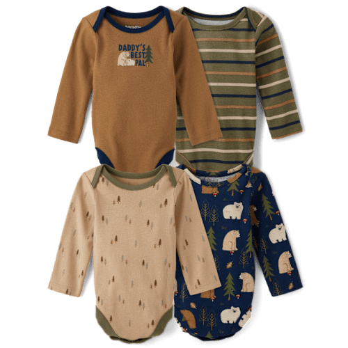Baby Boys Sports Bodysuit 4-Pack - Blue
