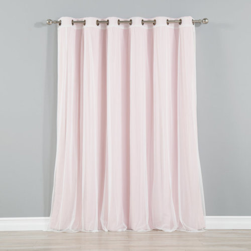 House of Hampton® Granados Solid Blackout/Room Darkening Thermal Grommet 1 Sheer Curtain Panel and 1 Solid Curtain Panel Set & Reviews | Wayfair