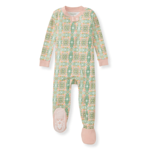 Floral Tile Organic Baby Girl Sleeper