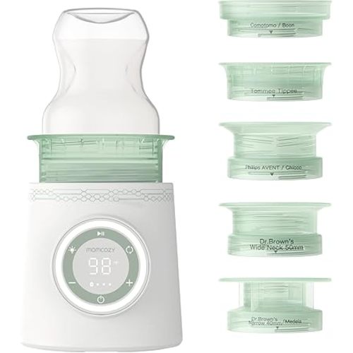 Momcozy Travel-Friendly Portable Bottle Warmer with Rapid Heating & Leak-Proof Design, Safe for Multiple Brands Including Dr. Brown's, Philips Avent, Medela, Tommee Tippee, & Comotomo