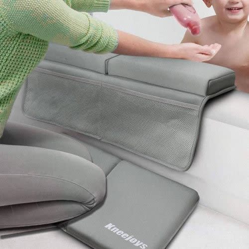 Bath Kneeler and Elbow Rest Pad,Bath Kneeler,Baby Bath Mat,Kneeling Pad,Bath Toy Organizer for Tub,Kneeling Pad for Bathing Baby,Memory Foam,22"X16",Quick Dry,Non-Slip - 04_Green