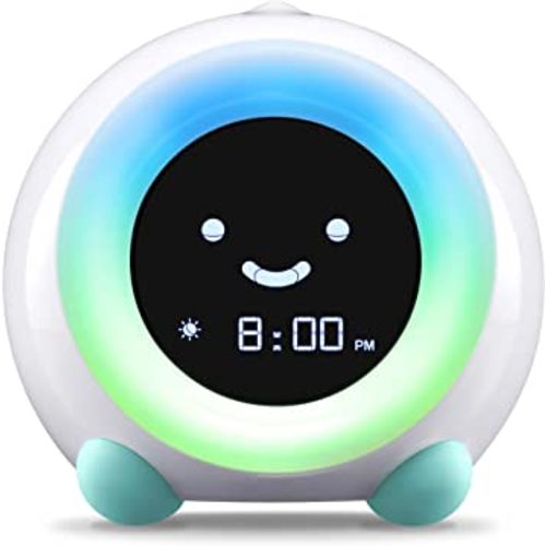 LittleHippo Mella: Ready to Rise Children's Sleep Trainer, Night Light, Sound Machine and OK to Wake Alarm Clock for Toddlers and Kids - Arctic Blue