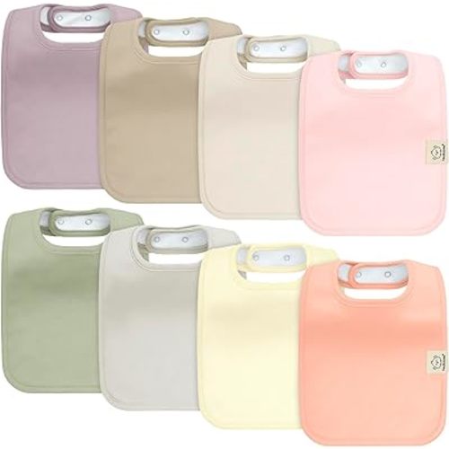 KeaBabies 8-Pack Organic Baby Bibs for Boys, Girls - Super Absorbent Cotton Drool Bibs for Baby Girl & Boy, Teething Toddler, Drooling Newborn, Ultra Soft & Machine Washable (Embrace)