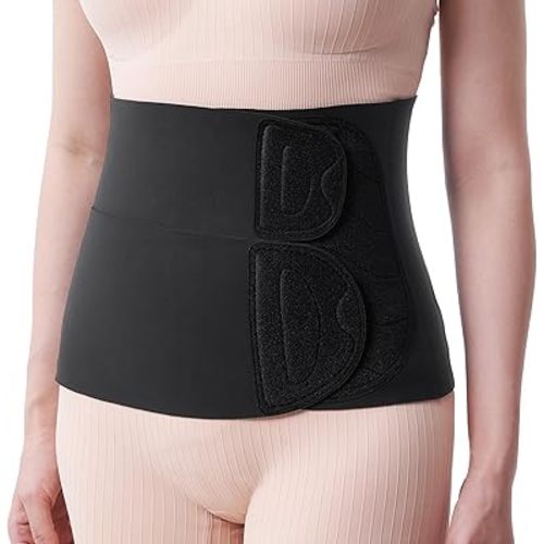 Momcozy Ergowrap Postpartum Belly Band, 3D Abdomen Lifting & Ergonomic Back Support Abdominal Binder, Seamless & Invisible Wrap Shapewear for Postpartum C-Section Recovery, Daily Wear, Exercise