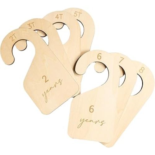 Modern Double-Sided Toddler Closet Dividers, Child Closet Organizers – Set of 7 Durable Kids Closet Size Hangers