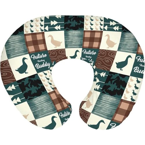 Camouflage Duck Hunting Baby Nursing Pillow Covers for Boy Girl Green Mallard Ducks Plaids Nursing Pillowcase for Breastfeeding Pillows Wild Ducks Soft Stretchy Slipcovers for Newborn Infant