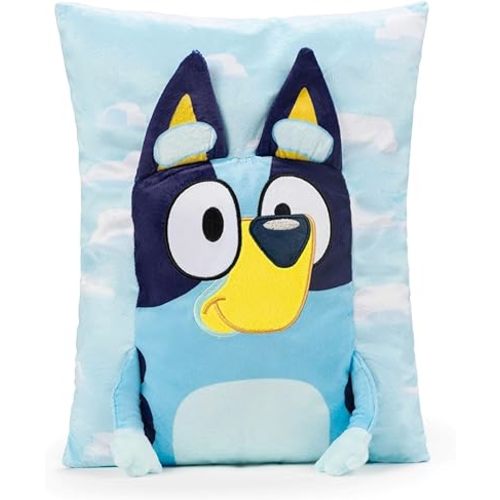 Bluey 3D Snuggle Pillow - Super Soft Blue Plush Pillow - Measures 15 Inches