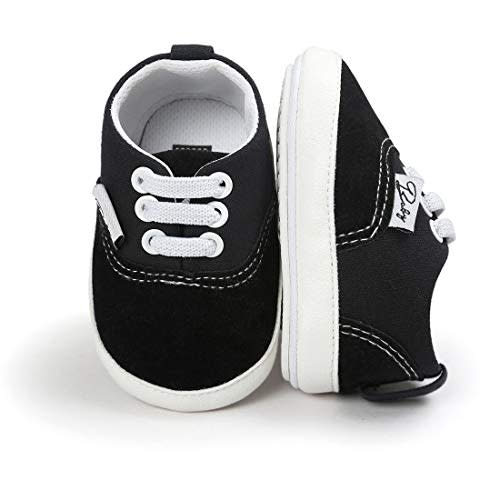 Morbido Infant Baby Boys Girls Canvas Sneaker Toddler Slip On Anti Skid Newborn First Walkers Candy Shoes for 0-18 Months