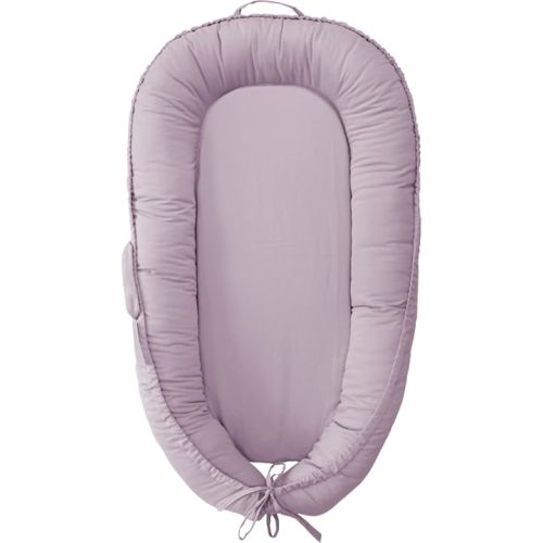 Infant Lounger, Baby Nest Cover for Baby Girls & Boys, Newborn Essentials for Baby 0-12 Months, 100% Cotton Breathable, Co Sleeper for Baby in Bed (Golden_Brown) (Lavender Blush)