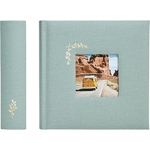 Elegant Linen Photo Album - 200 Acid-Free Pockets for 4x6 Pics - Perfect for Weddings & Gifts