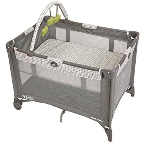 Graco Pack and Play On the Go Playard, Includes Full-Size Infant Bassinet, Push Button Compact Fold, Pasadena