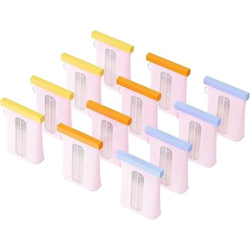 12 Pcs Silicone Breastmilk Storage Bags Reusable, 8oz/240ml Double Leak-Proof Breastmilk Freezer Bags, BPA Free Self-Standing Milk Bags for Breastfeeding, Baby Food Pouches