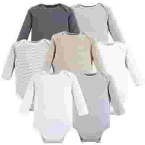 Hudson Baby Cotton Long-Sleeve Bodysuits, 7-Pack, Newborn-24 Months