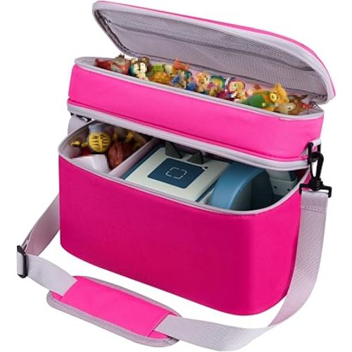 DDgro Storage Bag for Toniebox 2 Starter Set, Carrying Case for Tonies Characters, Audio Player Box, Charger & Headphone, Bag Only (Rosy Pink, Large)