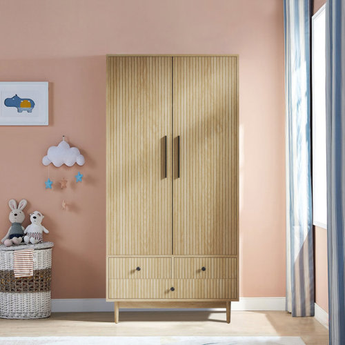Mercer41 Ahmire 64.96" Tall Armoire Wardrobe Closet with Doors, Wardrobe Cabinet with 3 Drawers, Hanging Rod and Shelf Storage & Reviews | Wayfair