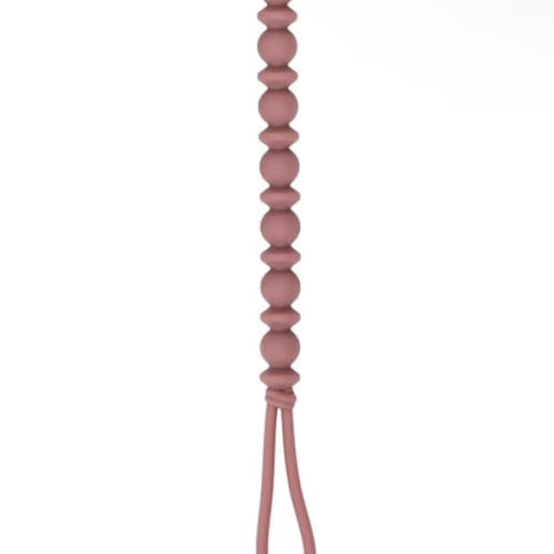 Itzy Ritzy Silicone Pacifier Clip; 100% Food Grade Silicone Pacifier Strap with Clip Keeps Pacifiers, Teethers & Small Toys in Place; Features One-Piece Design & Silicone Cord (Rosewood)