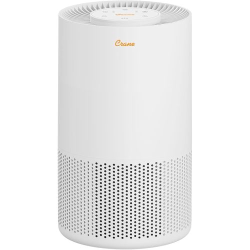 Crane True HEPA Air Purifiers for Home, Up To 250 Sq Ft, Air Purifiers For Bedroom, and Office, Removes Dust, Smoke, Pet Dander, and Allergens, Purifier HEPA with Sleep Timer, Child Lock, Aroma Tray