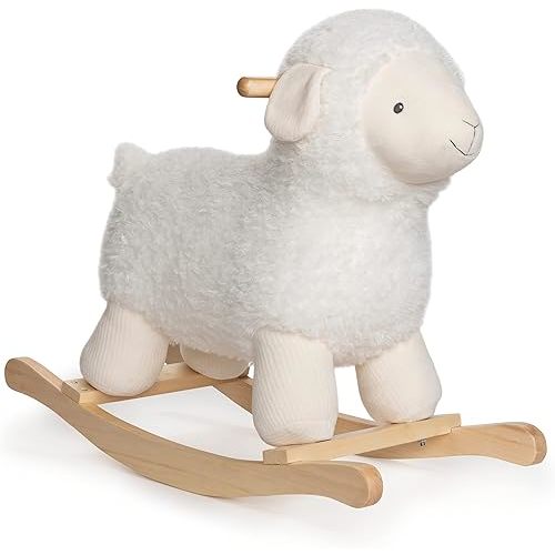 GUND Baby Elephant Rocker with Wooden Base Plush Stuffed Animal Nursery, Gray, 23"