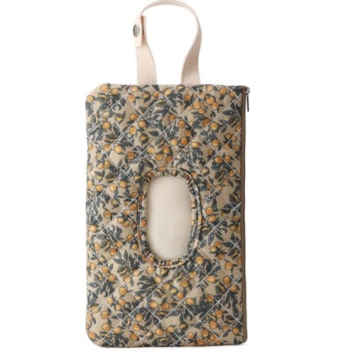 Quilted Baby Wipe Holder Floral Diaper Pouch Portable Quilted Wipes Bag for Car, Stroller