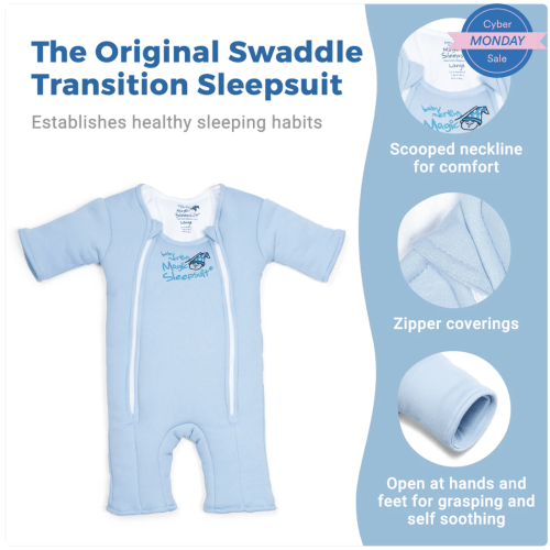 Baby Merlin's Magic Sleepsuit - Size Small - Light Blue