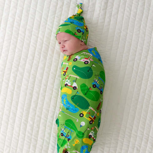 Fairway Fun Swaddle & Hat Set - Little Sleepies